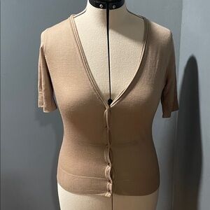 New York & Company Tan Button-Down Top Size-Small NWOT